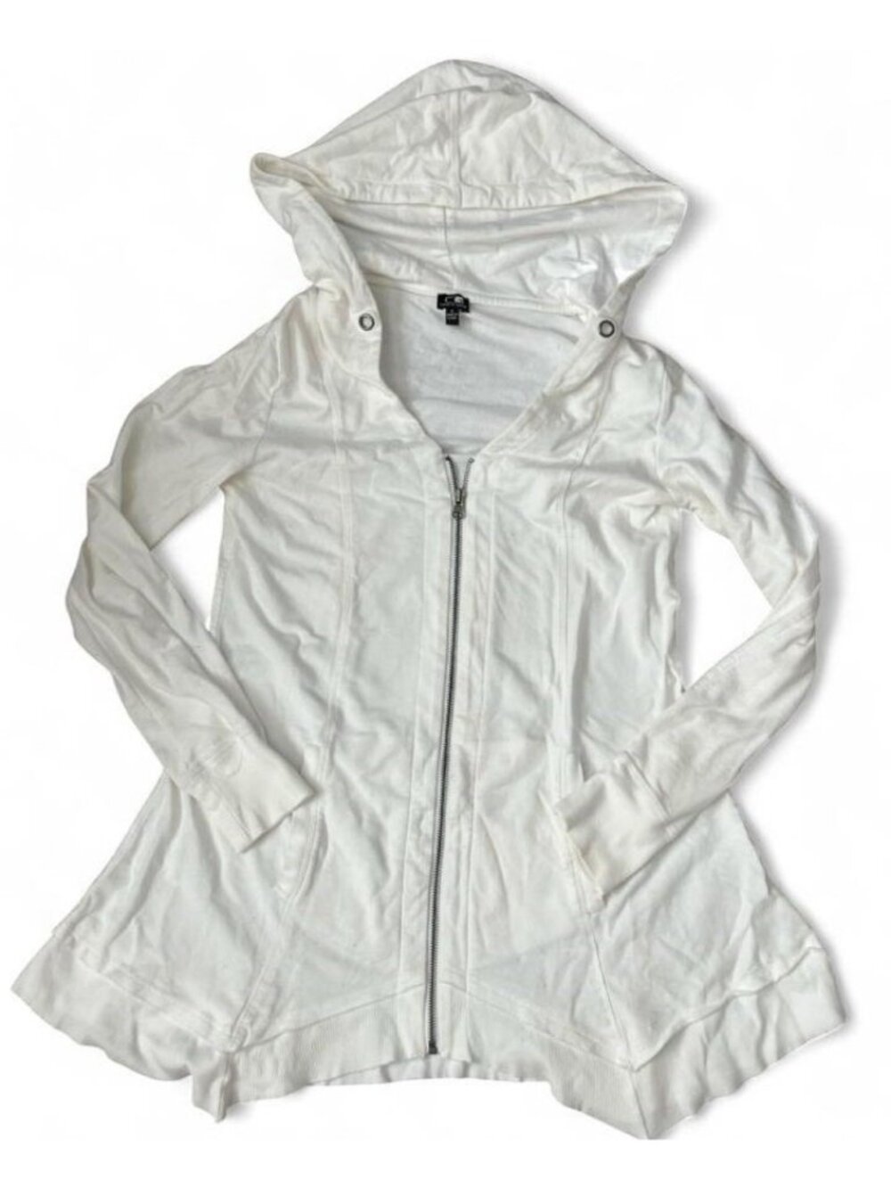 Cable & Gauge Women’s White Full Zip Hooded Hoodie w/ Pockets Size S